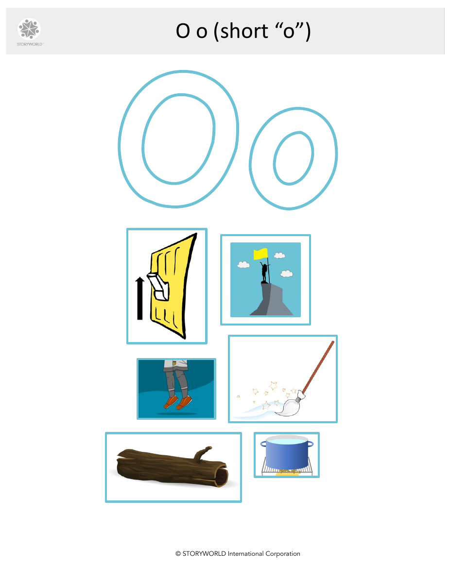 Short o activity sheet from StoryWorld’s resource library
